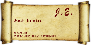 Jech Ervin névjegykártya