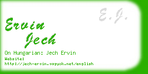 ervin jech business card